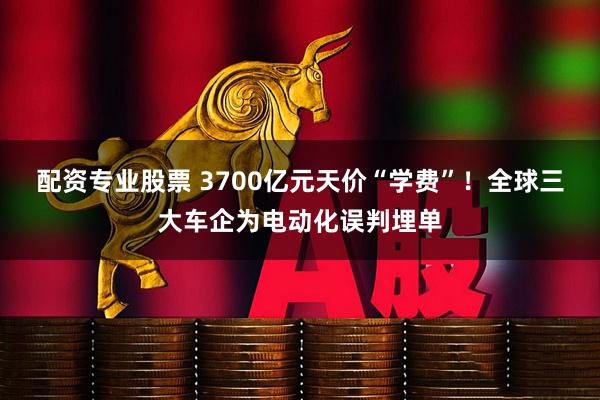 配资专业股票 3700亿元天价“学费”！全球三大车企为电动化误判埋单